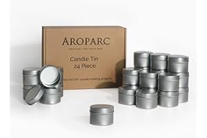 JULWHISPER Silver Candle Tins 4oz for Candle Making, 24 Piece Candle Containers, Bulk Candle Jars for Candle Making - (Silver)