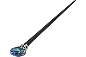 Island Piercings HN202 - Spillone fermacapelli realizzato a mano in legno con dettaglio in madreperla e acciaio INOX