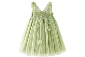 Miipat Vestidos para Bebés Niña Mariposa Tul Sin Mangas Un Niña Pequeña de Princesa Vestido Fiesta de Cumpleaños Boda Flores Niña Vestido