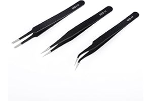 GUANGYUAN Pinzetten Set 3-teilig Präzisions-Pinzette Antistatische ESD-Sicherheit Edelstahl Pinzettenset Nicht-Magnetischen, für Detaillierte Arbeiten und Reparaturen von Computern, Handys, Uhren
