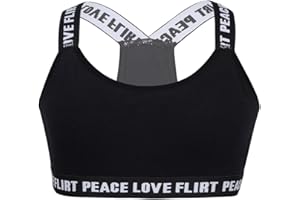 CHICTRY Enfant Soutien-Gorge de Sport pour Fille Brassière à Large Bretelle Bra Débardeur Haut de Danse Sport Gym Fitness Gilet Top de Bain Sportswear Dancewear