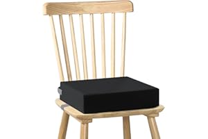 HVIERO Sitzerhöhung Stuhl Kind PU Waschbar Zerlegbar Sitzkissen Kinder Stuhl mit 2 Sicherheitsschnalle Gurt Rutschfeste Stuhlerhöhung Kind für Esstisch Baby Booster Seat (Schwarz)