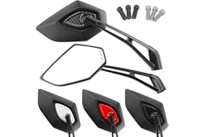 ‎AREA1 Area1 Universal Motorrad Rückspiegel Paar e-geprüft 2x M10 Rechtsgewinde + Linksgewindeadapter, kompatibel mit z.B. GSX-S GSF Bandit SV650 R12 (carbon)