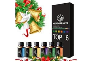 MINDBREAKER Kwiatowy zestaw olejków eterycznych, aromaterapeutyczne olejki zapachowe Top 6 100% Pure Therapeutic Premium Grade Essential Oils - Zestaw upominkowy 6/10ml Butelki (Aromatherapy Essential Oil Set)