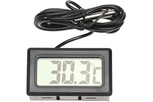 PORFEET Thermomètre De Voiture, Thermomètre Intérieur De Voiture Affichage LCD Numérique Outil De Mesure De Température De Réservoir De Poisson