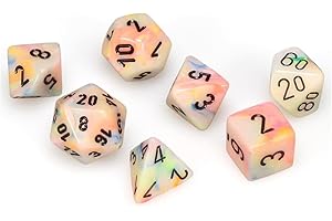 CHESSEX MINI SET 7 DADI FESTIVE CIRCUS/BLACK