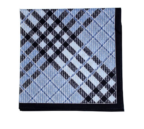New Cotton Handkerchief / Pocket Square - Blue and Navy