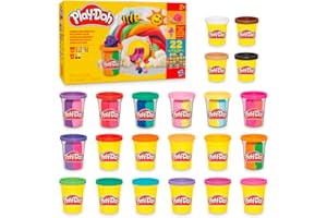 Hasbro Play-Doh, Ultimate Color Variety, Giochi per Bambini e Bambine, Idea Regalo per le Feste e Compleanni, Confezione da 22 vasetti, attività manuali