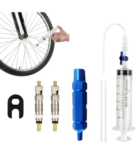 Kit Siringa Tubeless Per Bici LYCXAMES - Iniettore Liquido Riparazione Con Connettore Ottone 60ml - Foto 6