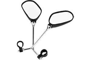 TekBox Pair of Oval Bicycle Bike Mirrors with Reflectors/For Mountain Bike and Mobility Scooter Handlebars