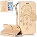 Produktbild ISENPENK Neu Design Für Apple iPhone 6/6S hülle Leder [Gold],Campanula iPhone Apple iPhone 6/6S hülle Case Flip Cover 3-in-1 Leder hülle Bookstyle,Leder Original PU Lederhülle Muster Hülle Schale Standfunktion Etui Schutzhülle Tasche Credit Card Slots Wallet Case Leder Tasche