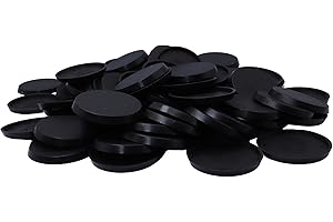 Forged Terrain 40mm Round Miniature Bases (15 Pack) – Plain Black Plastic Bases for Wargaming & DnD Miniatures | 28mm–40mm Scale Compatible