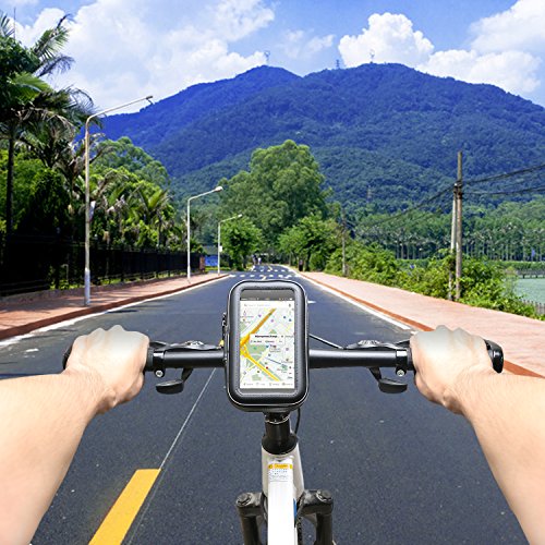 AEMIAO Support Téléphone Vélo Etanche, Support Vélo Guidon, Sac de Cadre de Vélo Support Téléphone Moto avec Rotation… – Image 5