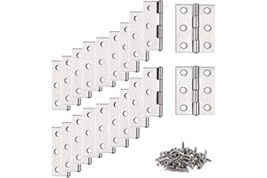 BluVast Scharniere Schwerlast, Innenanschlag, 20 Stück, Klavierband, Schwarz, Edelstahl, Gebürstet, Silber