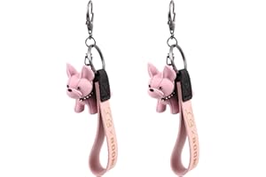 ENHOT Porte-clés Bouledogue Français - Adorable Ensemble de Porte-clés Bouledogue pour Femme - Pendentif de Sac et Cadeau pour Les Amoureux des Chiens - Lot de 2