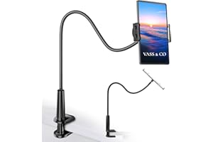 Vass & Co Kindle Holder for Reading in Bed, kindle stand, kindle holder, gooseneck phone holder, gooseneck tablet holder,phone tripod stand, Compatible with iPads Tablets Kindles & Others