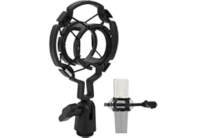 TISSTING Uchwyt antywibracyjny do mikrofonu, mocowanie klipsy do mikrofonu o średnicy 40mm-48mm, antywibracyjne mocowanie o wysokiej izolacji, regulowane, do nadawania konferencyjnego