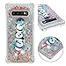 Produktbild Misstars Glitzer Flüssig Hülle für Samsung Galaxy S10 Plus, Bling Transparent Weich TPU Silikon mit Muster Drei Pandas Design Backcover Ultra Slim Kratzfeste Stoßfest Schutzhülle