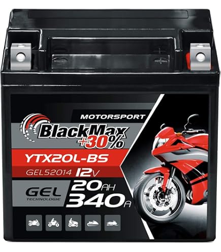 Batterie Moto Gel Landport GHD14H-3 (YHD14HL-BS) - 12 V 14 Ah, CCA 220 A | Démarrage Puissant, Sans Entretien