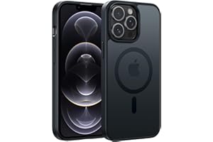 FNTCASE Etui do iPhone'a 12 Pro-Max: magnetyczne matowe półprzezroczyste etui ochronne klasy wojskowej ochrona przed upadkiem | matowe smukłe wytrzymałe trwałe odporne na wstrząsy ochronne zderzak