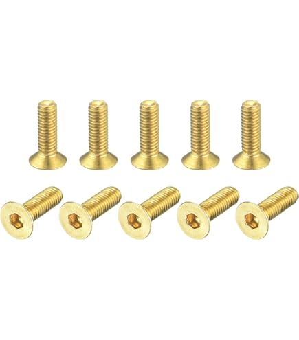 sourcingmap® M3 x 5mm Brass Phillips Drive Head Countersunk Screws sourcingmap® M3 x 5mm Brass Phillips Drive Head Countersunk Screws