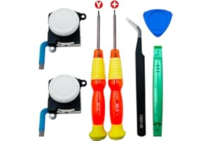 BlueMW 7PCS Switch Joycon 3D Analog Joystick Daumen-Sticks für NS Switch/Switch OLED/Switch Lite, 3D Links Rechts Analog Joysticks Ersatz und Reparatursatz für NS Switch Joy-Con (Weiß)