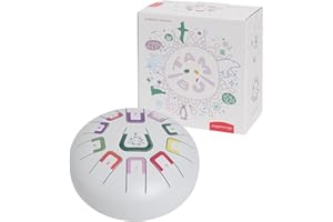 JUEGACONMIGO TAMBÚ Tambour en acier 8 pouces 11 notes Handpan Instrument à percussion métallique Blanc mat