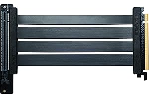 Phanteks (PH-CBRS4.0_FL22 Câble plat PCI-E gen4.0 x16, adaptateur à 90 degrés, noir 220 mm