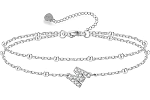 SAMINO Bracelet pour Femme Chaîne Initiaux Amitié A - Z Bracelet Réglable Bracelets en pour Famille Sœur Amie Cadeaux Noël Anniversaire Fête des Mères