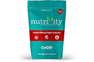 Nutrivity Ubiquinone CoQ10 300mg, 120 High-Strength Naturally Fermented Coenzymes Q10 Capsules, Antioxidant & Immune Support, Reduce Fatigue & Headaches, High Absorption, UK Made