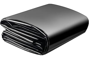 SDLDEER Bâche pour bassin - 6 x 8 m - Noir - En polyéthylène haute densité - Pour fleurs, jardiniers, serres, étangs, sélection d'eau - Résistant aux UV