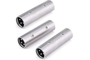 Greluma Adattatore XLR da Maschio a Maschio - 3 Pezzi Connettore a 3 Pin Compatibile con Microfono, Mixer
