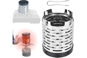 Ouitble Campingkocher Abdeckung, Campingwärmer Heizaufsatz für Campingkocher Tragbarer Mini-Outdoor-Klapp-Metallheizungs-Gasherd-Abdeckung Camping