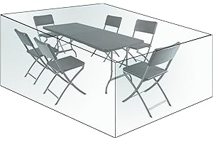 WOLTU Funda Protectora de Muebles Jardín, Cubierta de Conjunto de Muebles PE, para Sofá Exterior Impermeable, Anti-UV, a Prueba de Polvo y Viento, 240x136x88 cm