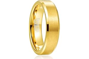 NUNCAD Mens Wedding Ring 4mm/6mm/8mm Tungsten Carbide Ring for Men Women Silver/Black/Gold Simple Band Ring Comfort Fit Size L1/2 to Z+3