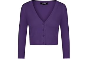 MINTLIMIT Cardigan da donna a 3/4 manica corta lavorato a maglia con quattro bottoni in stile vintage coprire bottoni in giù bolero scrolla