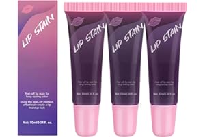 REBUCINA 3 PCS Lip Stain Peel Off Long Lasting Lip Glosses Peel off Tattoo Color Transfer Proof Lip Tint Peel Off Womens Waterproof Girl Makeup Transfer Proof Lip Tint Lipstick（Light Pink&Cool Rose&Hot Pink）