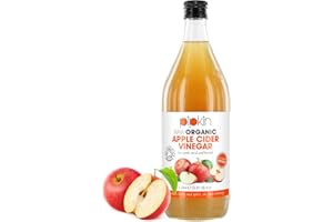 Vinaigre de Cidre de Pommes Brut avec La Mère 100% Bio OrganicPipkin – Pur, non raffiné, non filtré et non pasteurisé, 1000ml