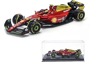 JODIYAAH Bburago 1/43 2022 F1-75 75° Anniversario Giallo Modena #16 Charles Leclerc F1-75#55 Carlos Sainz lega di lusso veicolo pressofuso auto modello collezione regalo (F1-75#55 Copertina rigida)