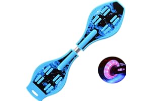 ERNAN Waveboard con Ruedas LED, Waveboard Infantil Street Surf Caster Torsion Skateboard Double Deck Casterboards for Niños/Adolescentes