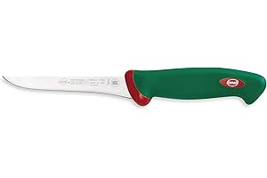 Sanelli Ligne Premana Professional,Couteau Désosser Fin Cm.14,Acier Inoxydable,Vert et Rouge,27x3.0x4.0 cm