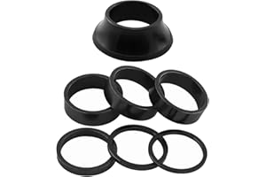 TIKBRO Spacer pour Jeu de Direction Vélo 1-1/8 Pouce en Alliage d'Aluminium Spacer pour Tige de Vélo BMX Route VTT 15mm 10mm 5mm 3mm 2mm 7 Pièces
