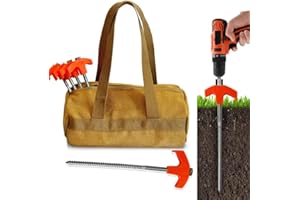 WondFans Lunesouri PIQUETS DE Tente À Visser - ANCRAGES AU Sol À Visser (avec Sac, 8)