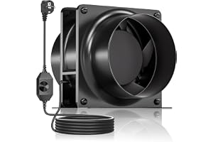HG Power 100 mm rörfläkt justerbar, frånluftsfläkt 199 m³/h axialfläkt tyst för kök badrum garage källare growtält