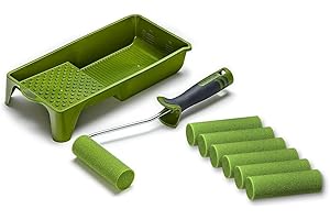 1A MALERWERKZEUGE Colorus Paint Set: 7 x Foam Rollers 11 cm Straight Super Fine | 1 x Paint Roller Clip Soft Grip | 1 x Paint Tray 15 x 32 cm Foam Roller 11 cm