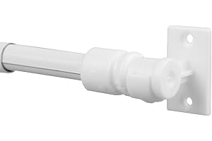 Bestgoodies Cafehausstange Gardinenzubehör ausziehbare Scheibenstange Gardinenstange, Schlichte Fensterdekoration in vielen verschiedenen Ausführungen verfügbar (weiß - reinweiß; 85-135 cm)