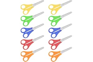 JOYRAY 10PCS Kids Scissors 5 Colors Children Safety Scissor with CM Scale Blunt Tip and Plastic Handle Cut Tool for School Office Home Handmade Scrapbooking Art DIY Craft Projects Students Teaching Favor Use