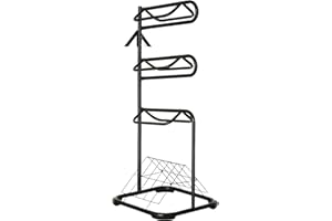 DOBLIT Saddle Rack 3 Tier Stand | Store up to 3 Saddles with additional Bridle Hooks and Blanket Dryer Rack | Freestanding Steel Saddle Holder | Large Non-Skid Feet | Equestrian Horse & Pony Tack Stable Gear