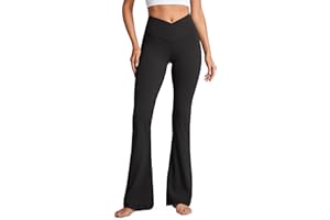 CRZ YOGA Damskie legginsy Butterluxe Crossover Flared Leggings - 29''/31''/33'' Legginsy treningowe z wysoką talią Stretch Bootcut Yoga Pants