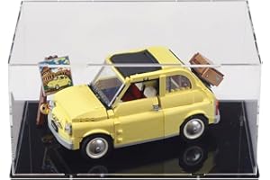 ICUANUTY Vetrina in Acrilico per Lego Creator Fiat 500 10271 ,Vetrina Antipolvere per Modellismo Collezionismo (Solo Vetrina)